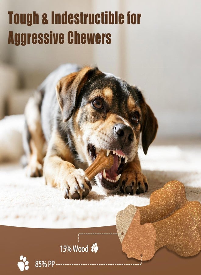 SCHITEC Dog Bone Chew Toys for Small Dogs & Puppies, Beef Flavor Teething Toy, Durable Dog Toys for Aggressive Chewers, Teeth Cleaning, 5Pcs - Image 3
